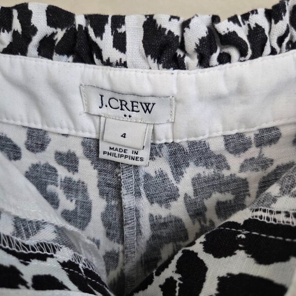 J. Crew Factory Black‎ White Leopard Print Shorts Size 4 - Picture 3 of 7